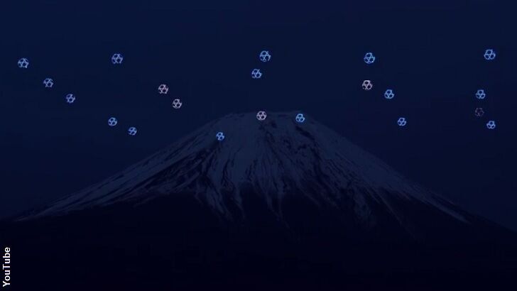 Video: Swarm of LED Drones Perform at Mt. Fuji