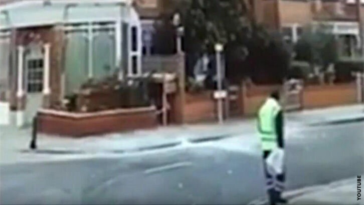 Video: Ice Block Smashes London Street