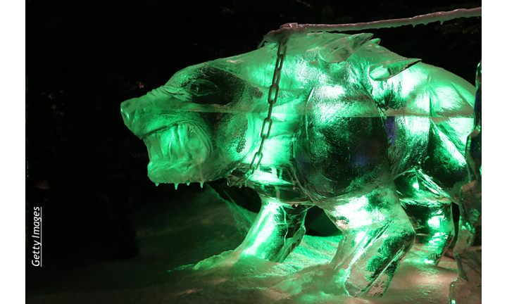 Ice Creature Glows Green