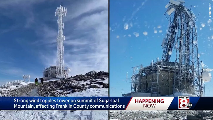 Powerful Winds Topple Communications Tower