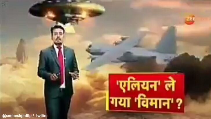 Indian News Channel Suggests Missing Military Plane Was Taken by Aliens