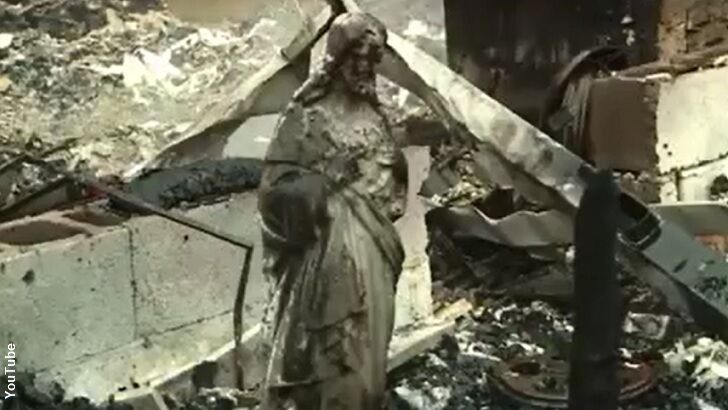 Religious Statues Survive TN Fire