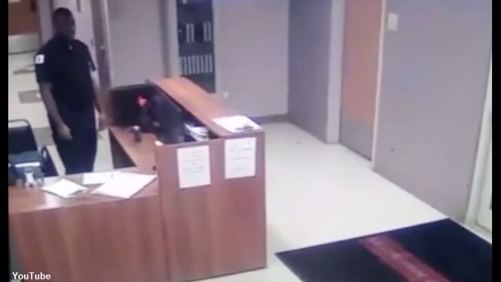 Watch: Security Guard Sees Ghost?