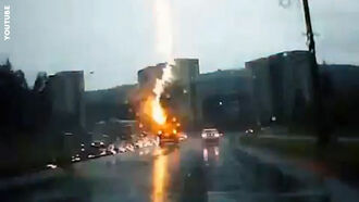 Video: Lightning Strikes SUV