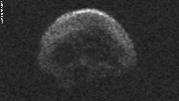 Giant Flying 'Skull' Zips Past Earth