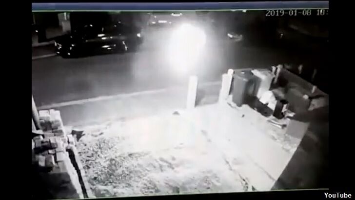 Security Camera Films 'UFO Landing'
