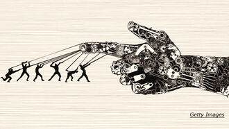 Robot Boss Oversees Human Workers