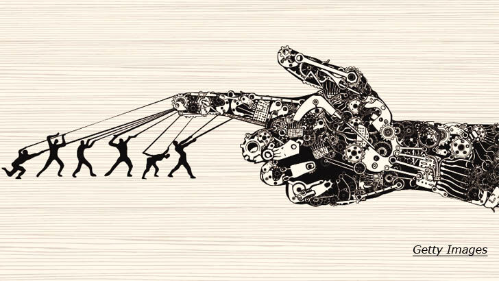 Robot Boss Oversees Human Workers