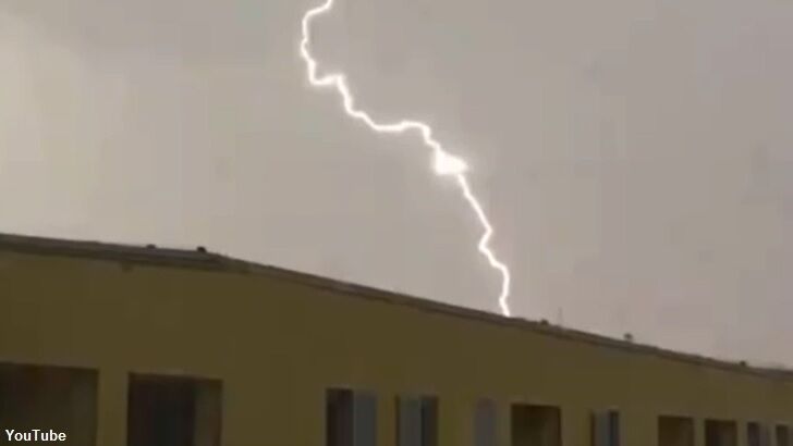 UFO Appears Inside Lightning Bolt?