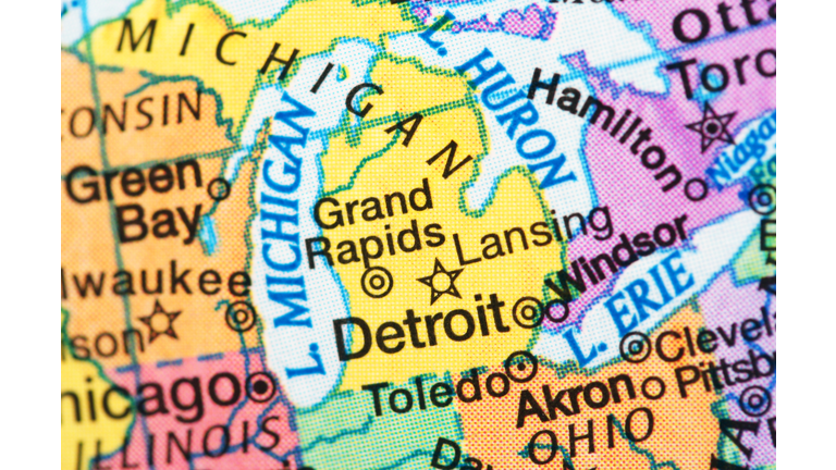 Map of Michigan featuring Detroit