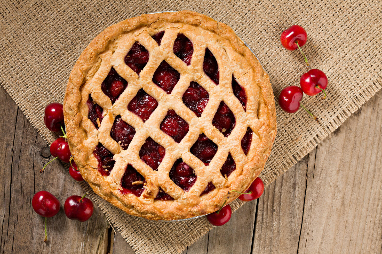 Cherry Pie And Fresh Organic Cherries