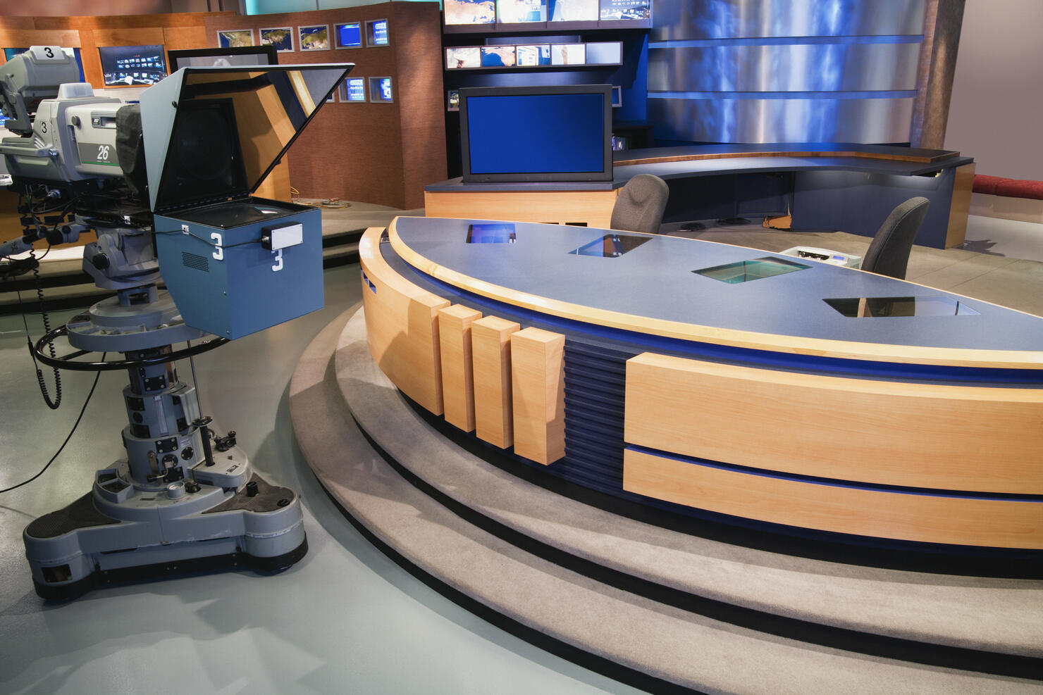 Set for newsroom filming