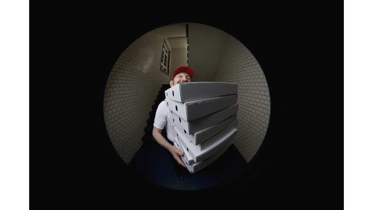 A pizza delivery man, portrait
