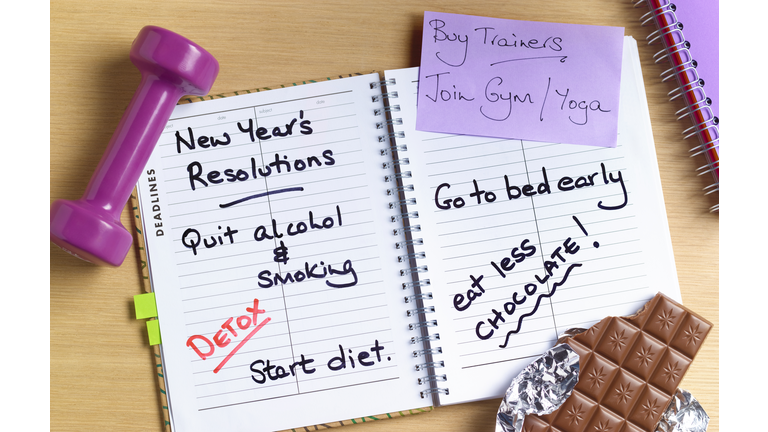 Healthy new years resolutions diary