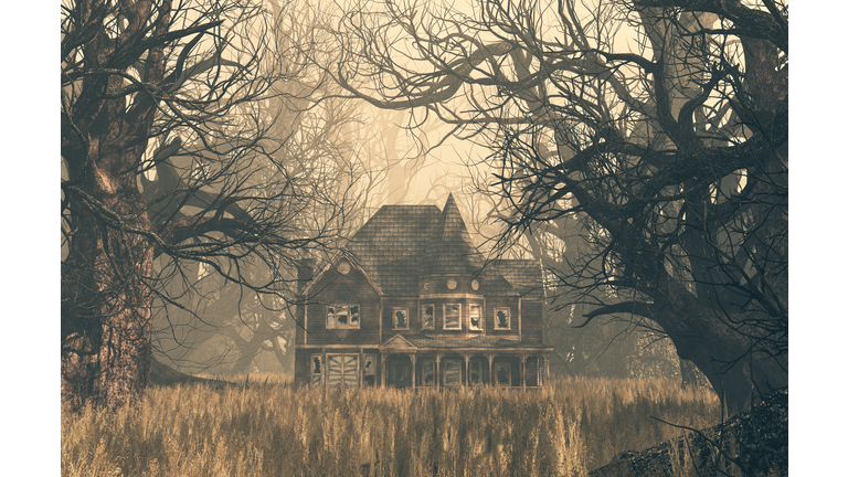 Haunted house scene