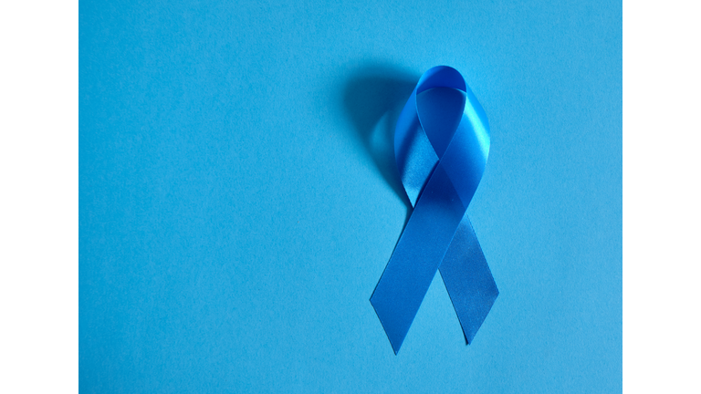 Dark blue symbol tape - the problem of colon cancer, Stevens syndrome