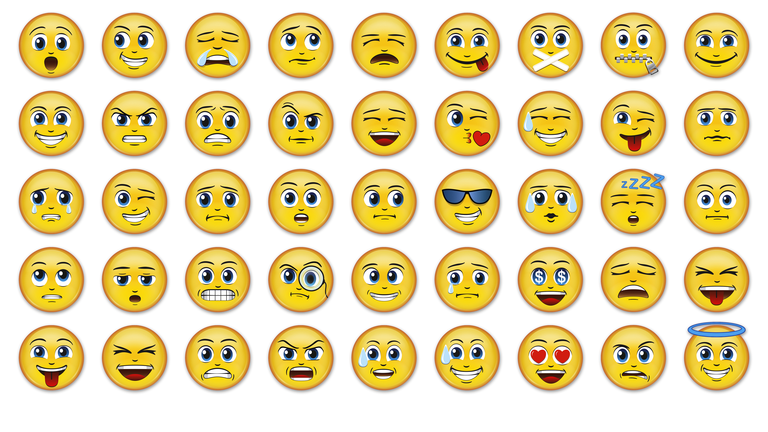 Manga Anime Emoji Emoticon badges on white background