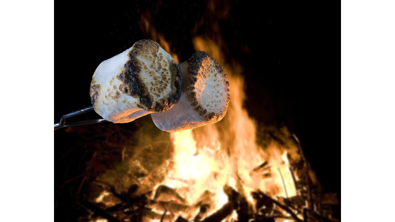 Marshmallows roasted over a fire