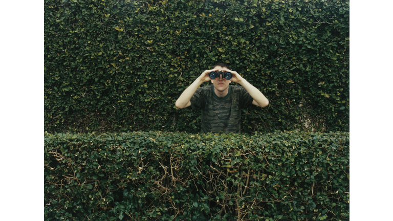 Man Using Binoculars