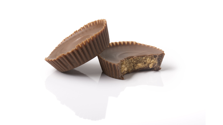 Two Peanut Butter Cups with bite