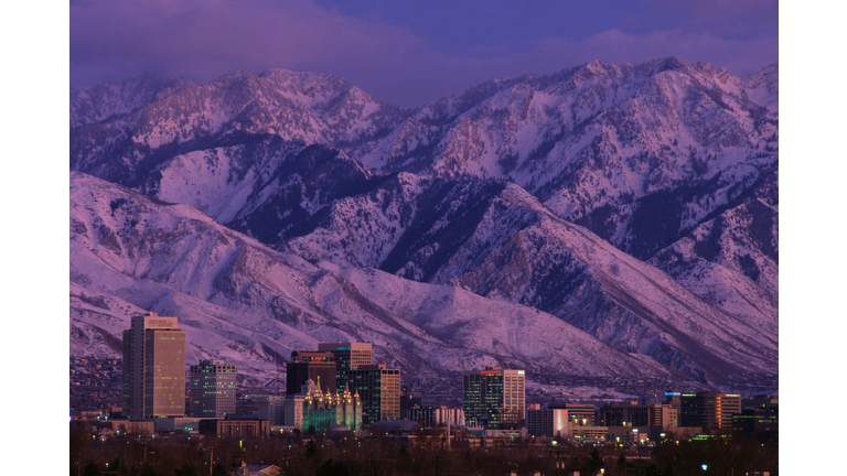 Salt Lake City and Mountains