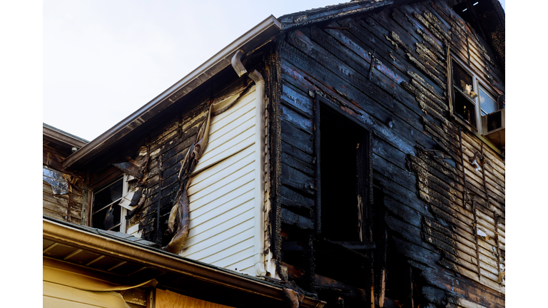 Detail images arson from home that was abandoned after a large housefire.