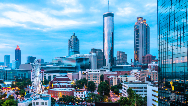 Atlanta Skyline with Ferris Wheel