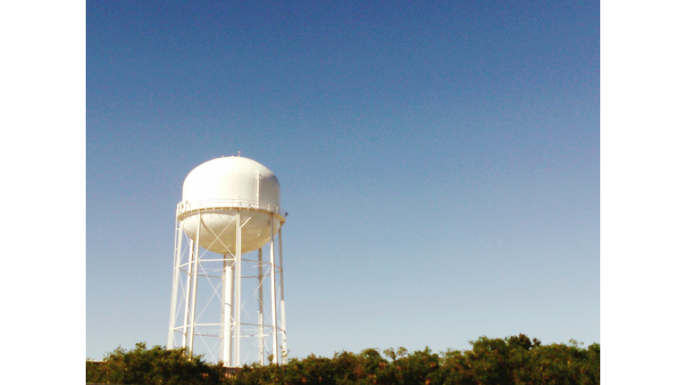 Low Angle View Of Water Tower Against Clear Sky