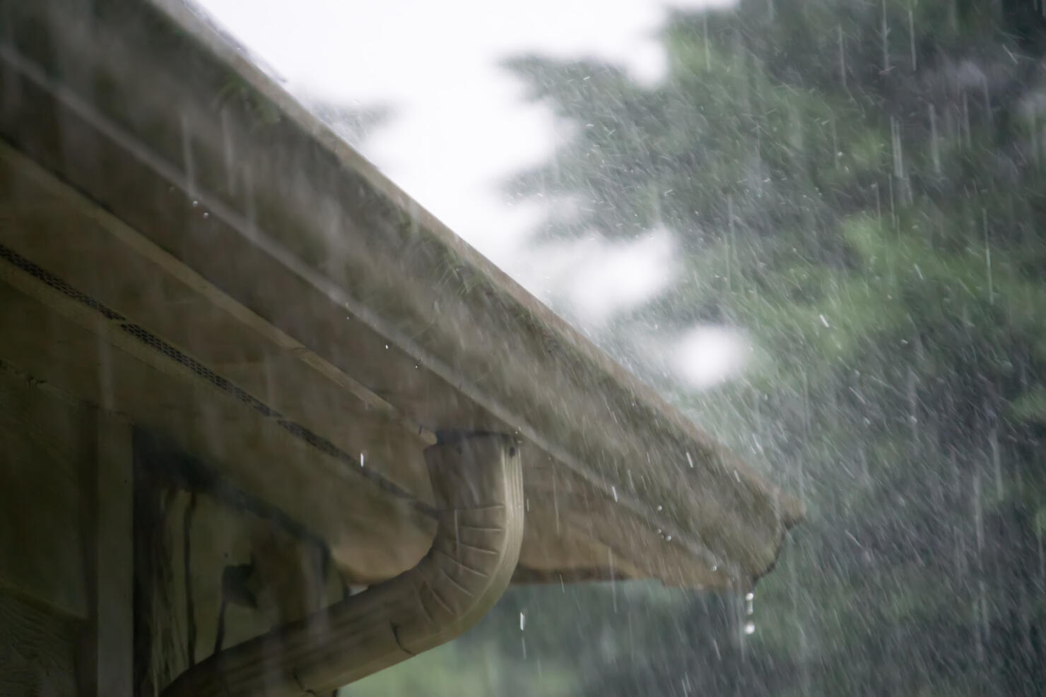 heavy rain pouring down from passing storm
