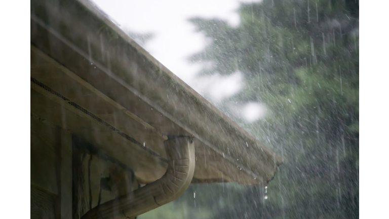 heavy rain pouring down from passing storm