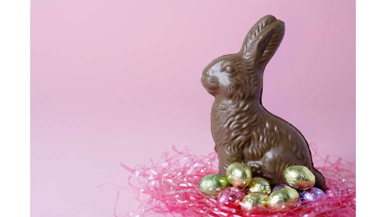 Chocolate Easter Bunny and Candy Eggs