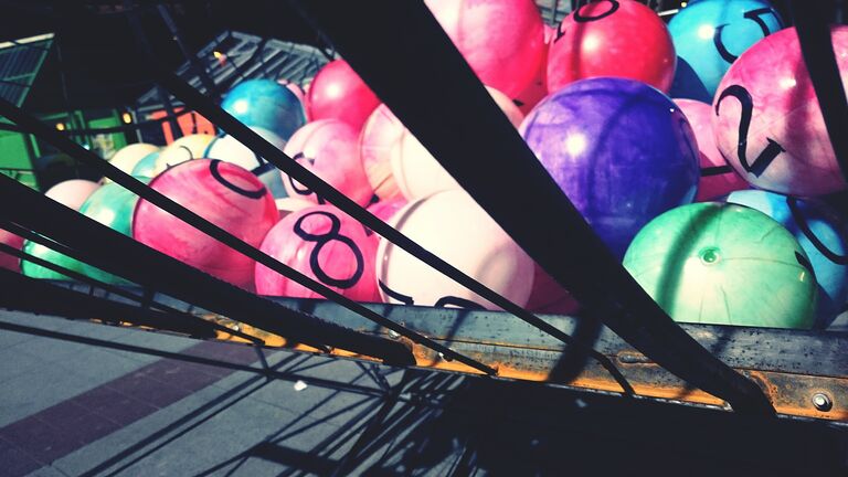 Close-Up Of Colorful Bingo Balls
