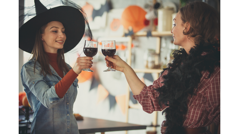 Red wine for Halloween celebration