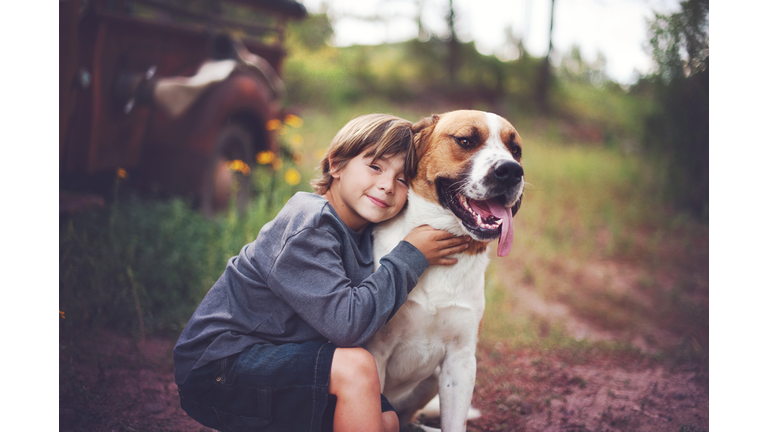 Boy and dog