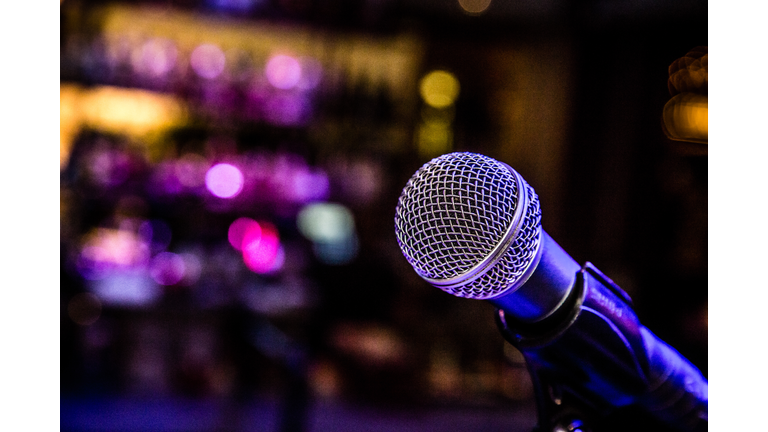 Night Bar Music Comedy Show Microphone in a Bar