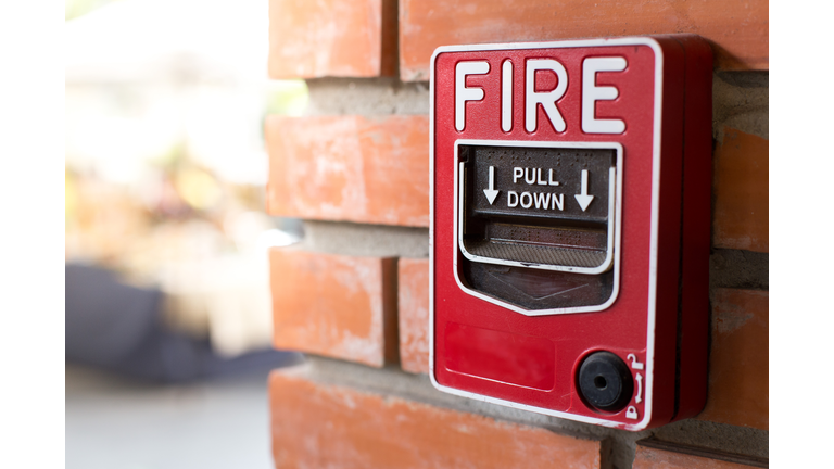 Fire Alarm Signal on Brick wall