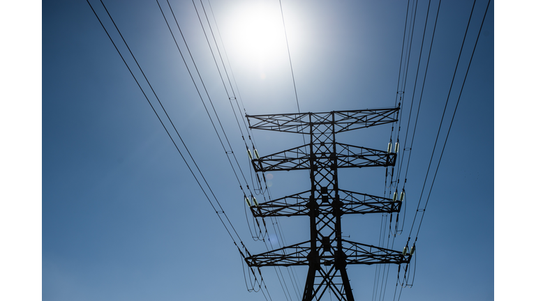 Power Lines On An Electricity Pylon