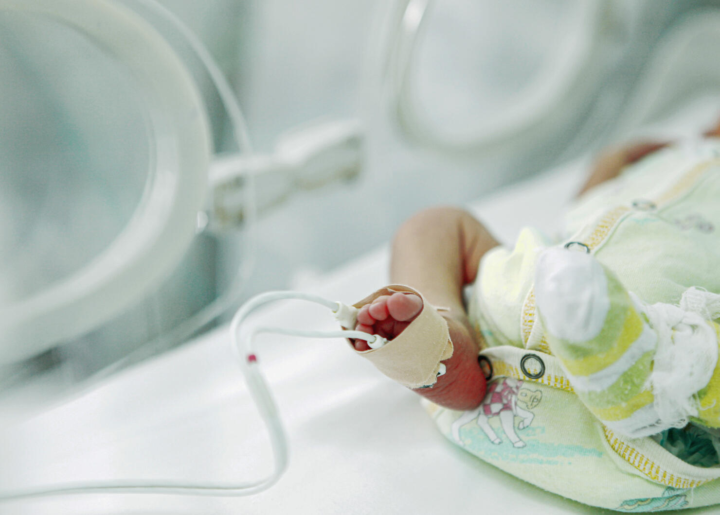 Newborn Baby In Neonatal Intensive Care Unit (NICU)