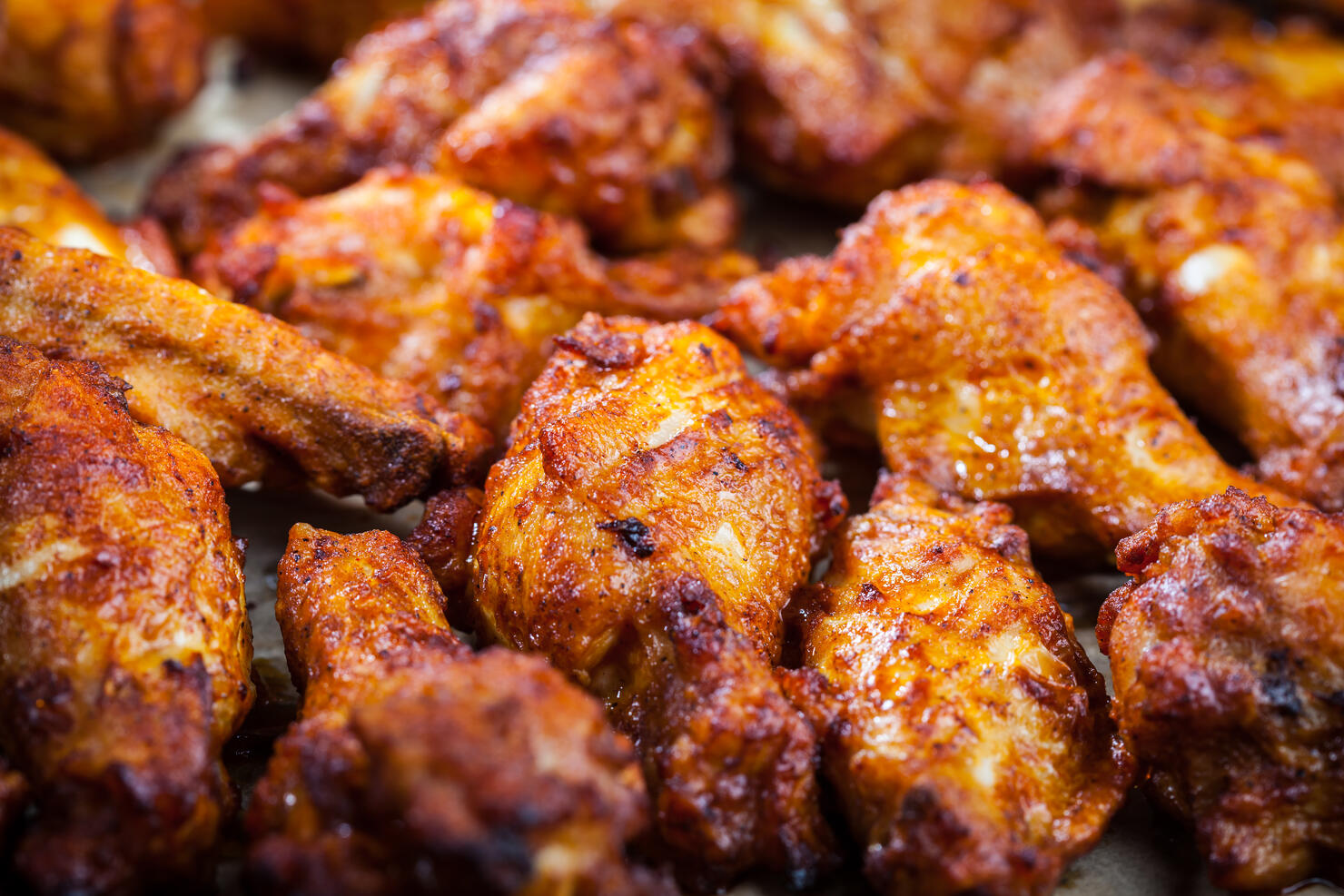 Chicken wings on baking sheet