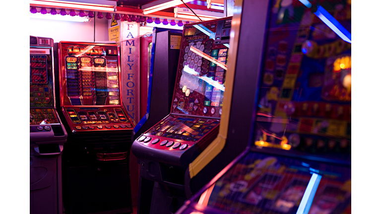 Slot machines in amusement arcade