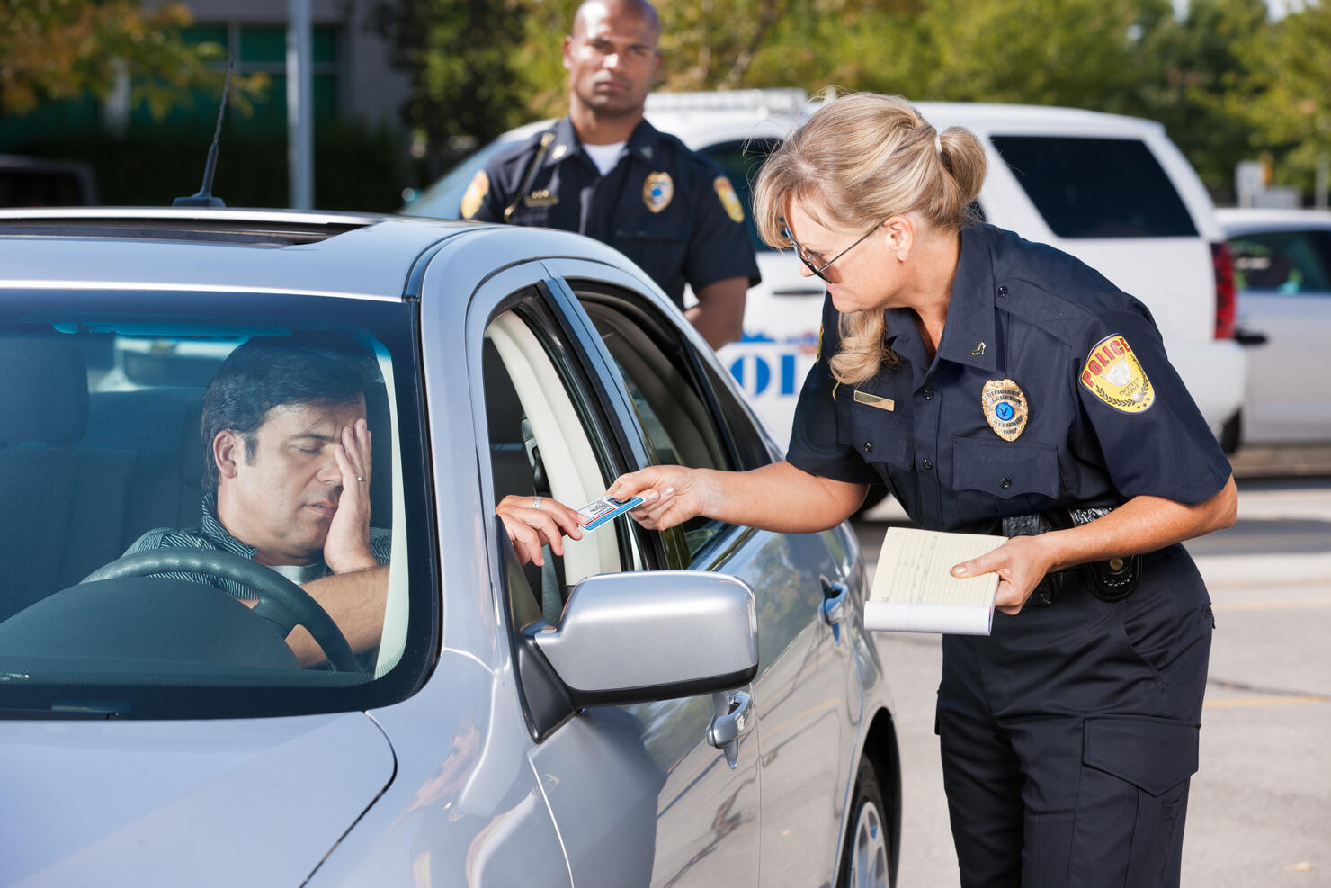 Police Officer Making Traffic Stop