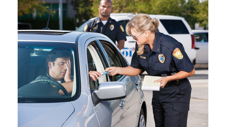 Police Officer Making Traffic Stop