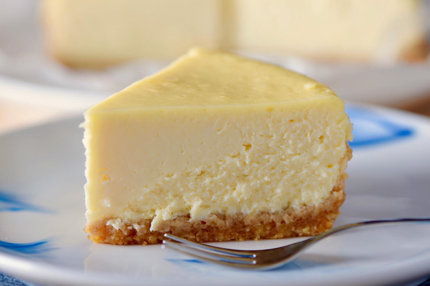 Close-Up Of Cheesecake Served On Table