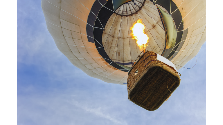 Low Angle View Of Hot Air Balloon Against Sky