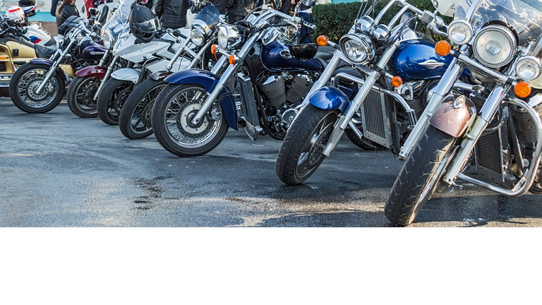 Front view of motorcycles