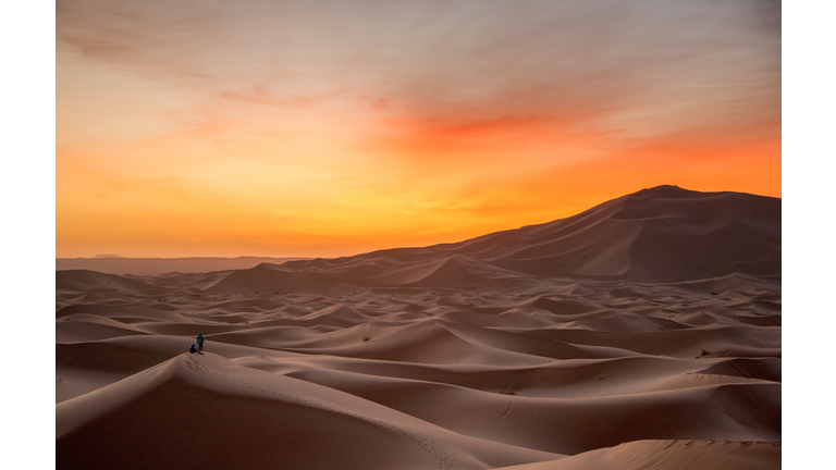 Sunrise at Erg Chebbi Sand Dunes, Morocco, North Africa