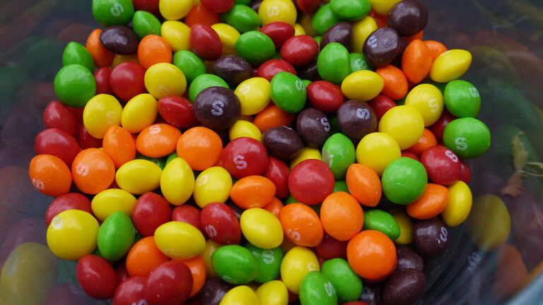 Close-up of multi coloured candy