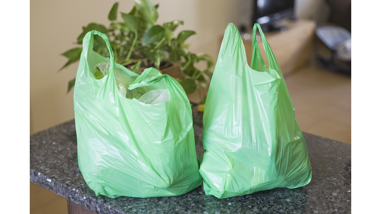 Green grocery bags