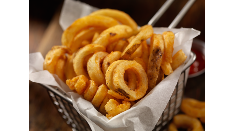 Basket of Curly French Fries