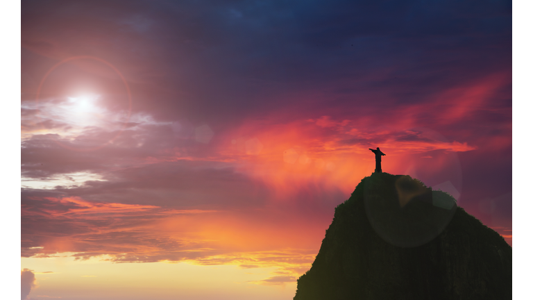 Statue of Christ the Redeemer on the Corcovado pea